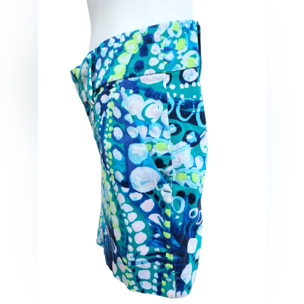 Lilly Pulitzer Callahan Shorts Size 00 Blue Green Print Stretch Resort - Picture 3 of 12